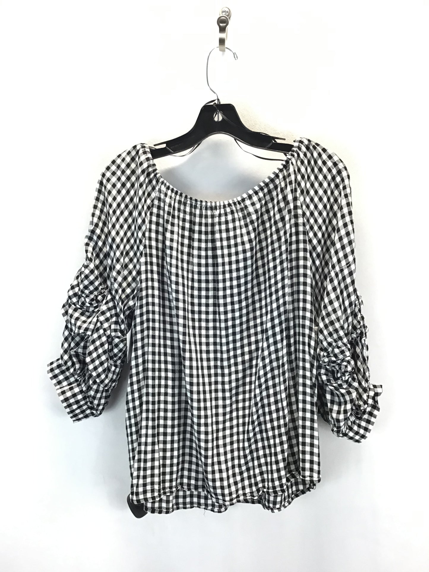 Top 3/4 Sleeve By John Paul Richard In Black & White, Size:M