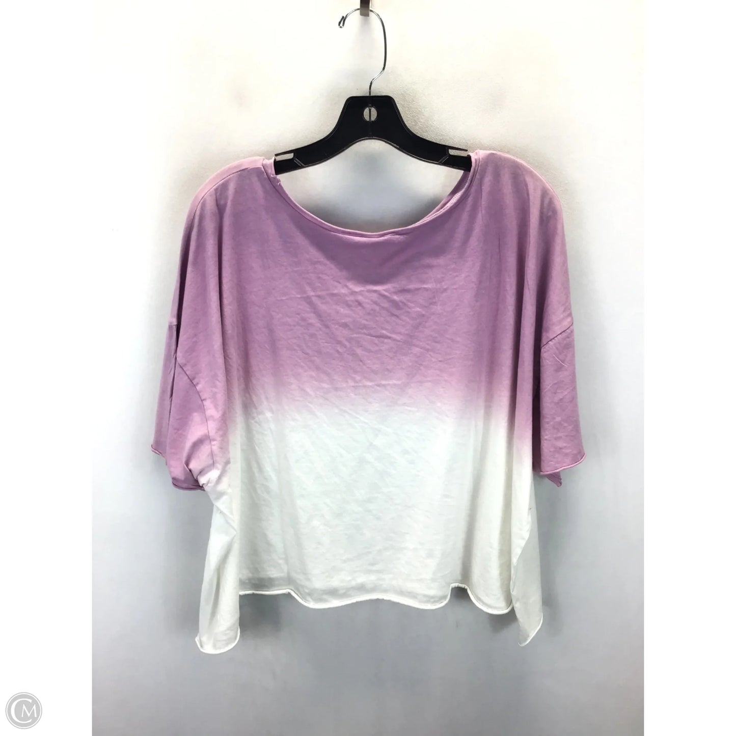 Top Short Sleeve Basic By Sew In Love In Purple & White, Size: L