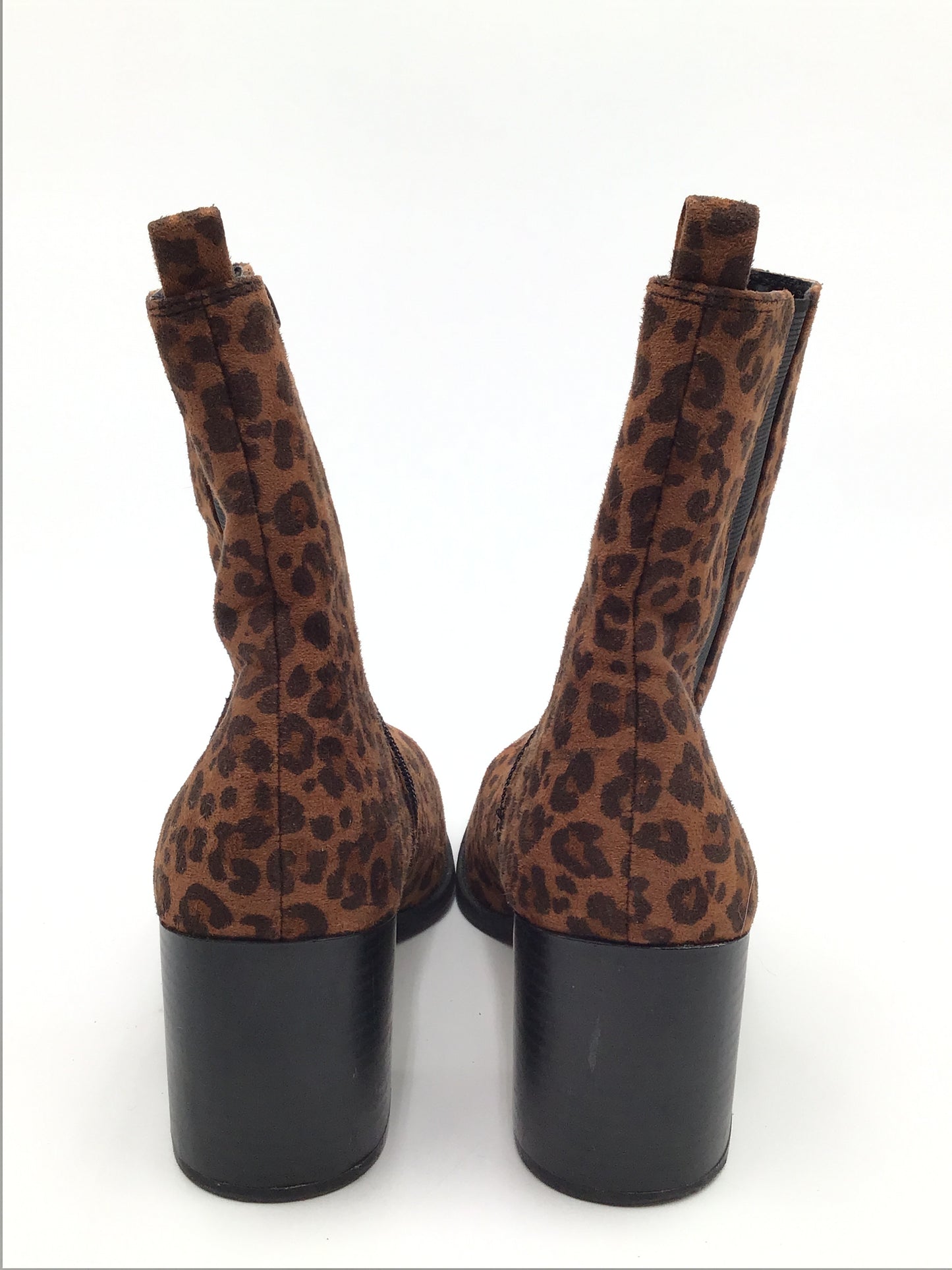 Boots Ankle Heels By Express In Animal Print, Size: 8