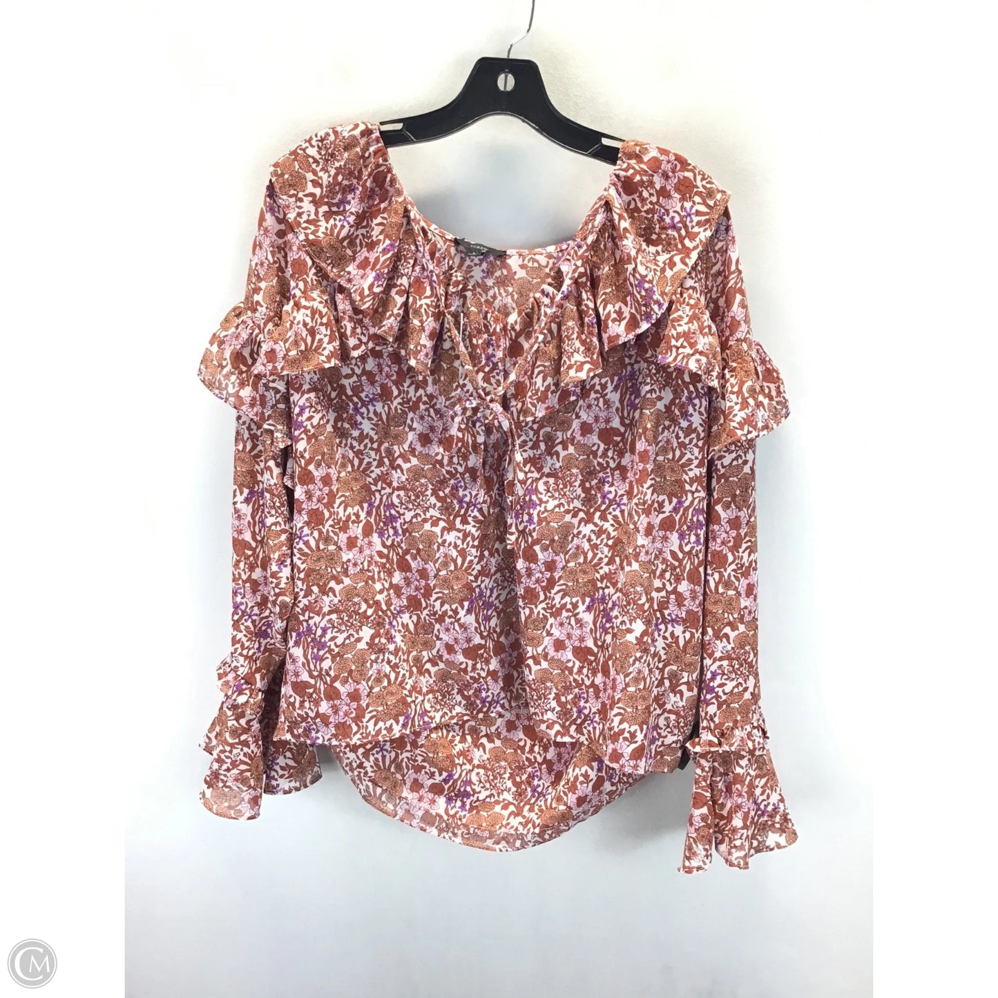 Blouse Long Sleeve By J. Crew In Floral Print, Size: M