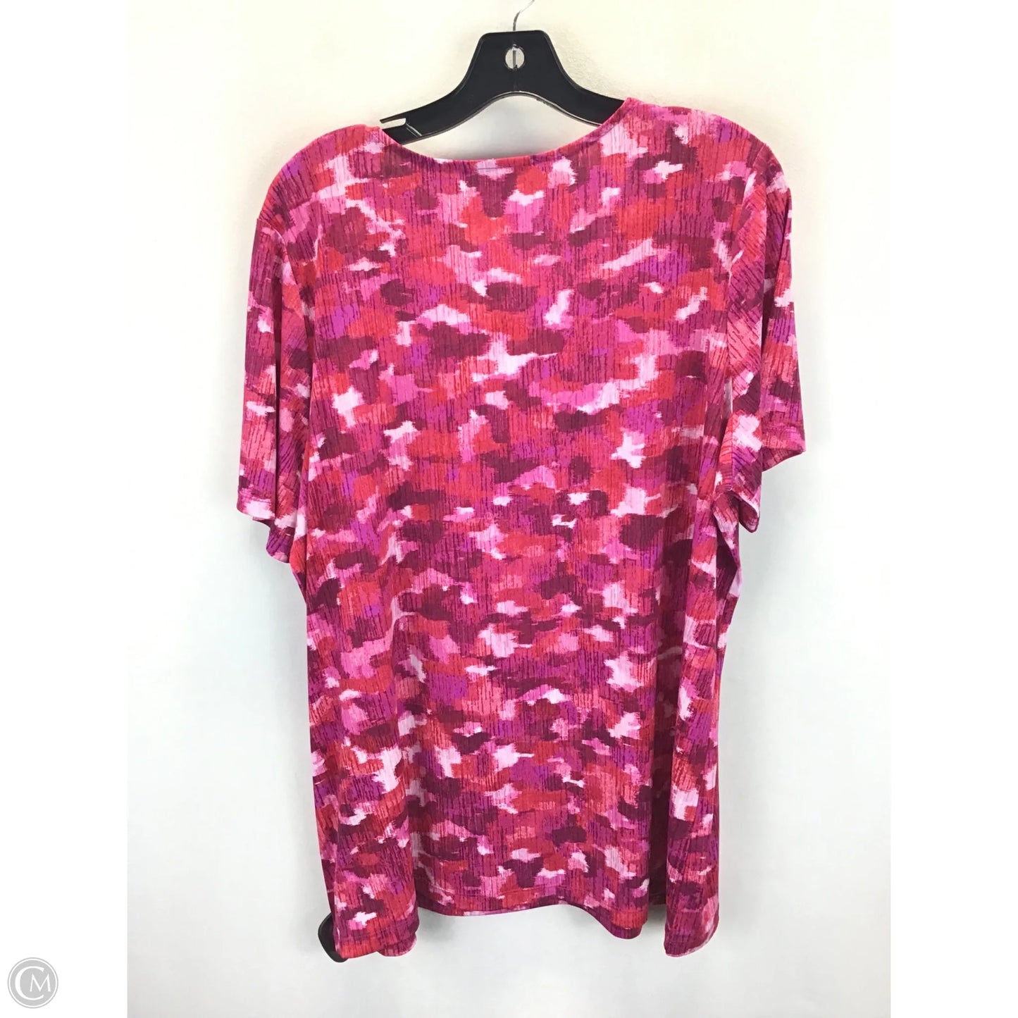 Top Short Sleeve By Susan Graver In Pink & Red, Size: Xl