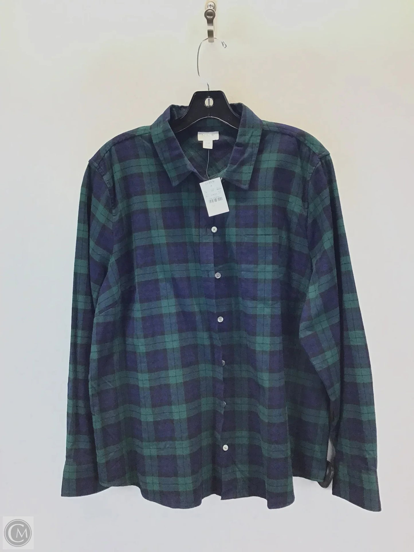 Top Long Sleeve Basic By J. Crew In Blue & Green, Size: Xxl