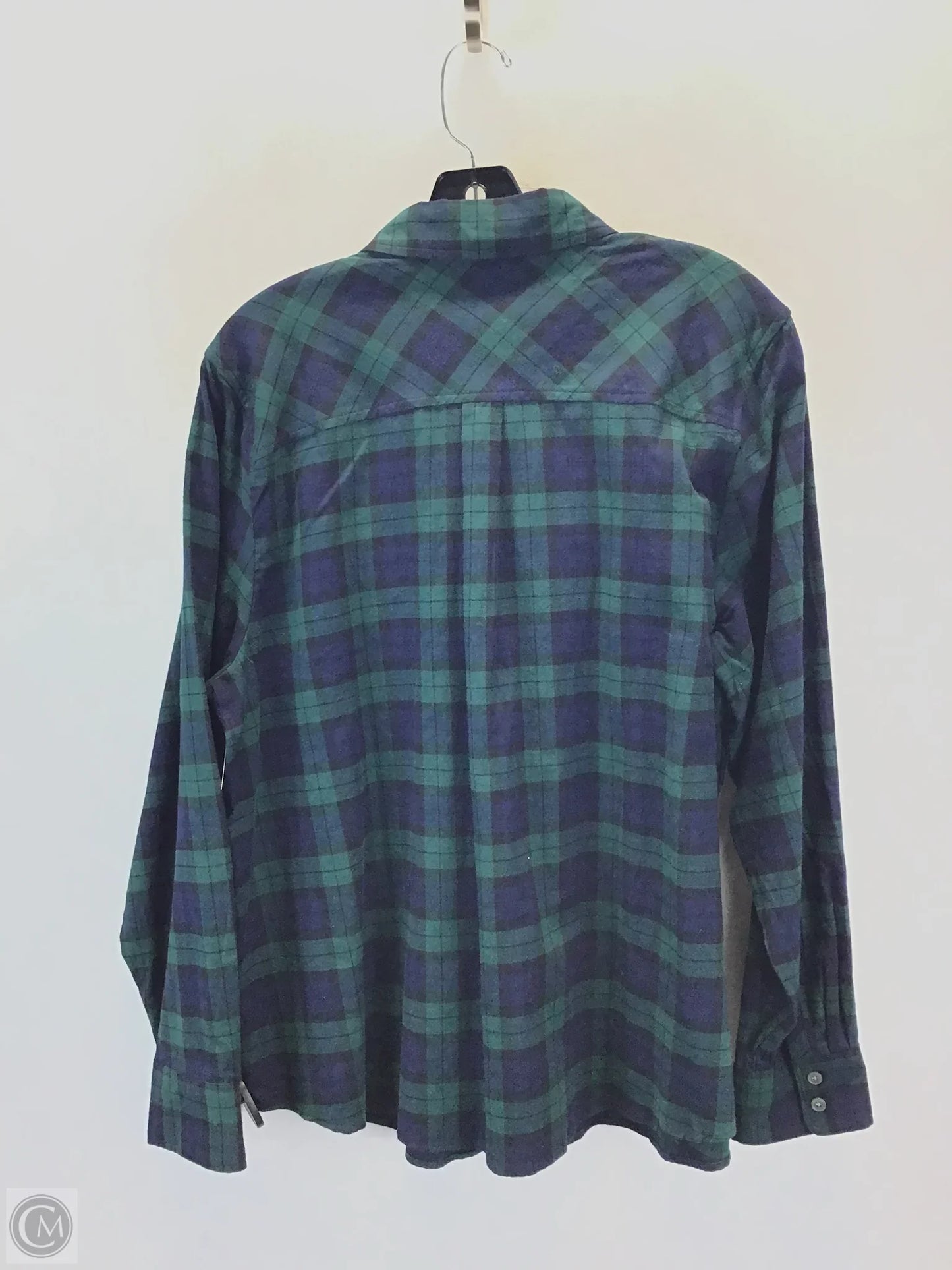 Top Long Sleeve Basic By J. Crew In Blue & Green, Size: Xxl