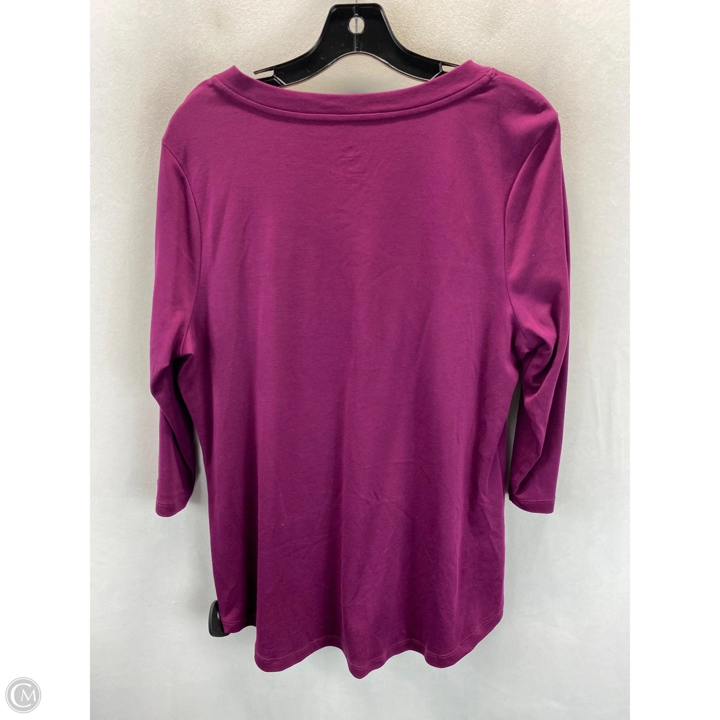 Top 3/4 Sleeve Basic By Isaac Mizrahi Live Qvc In Purple, Size: L