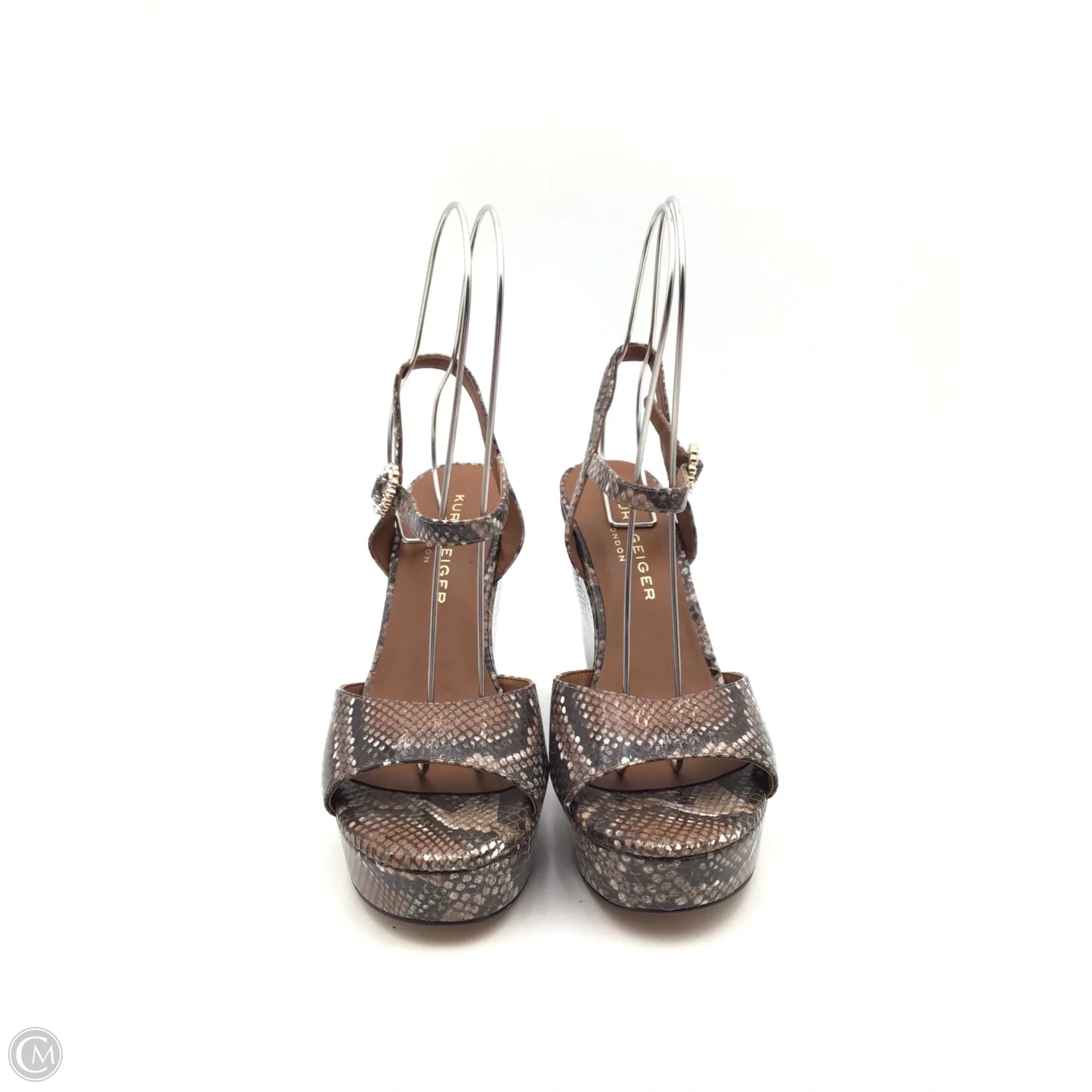 Sandals Designer By Kurt Geiger In Snakeskin Print, Size: 8.5