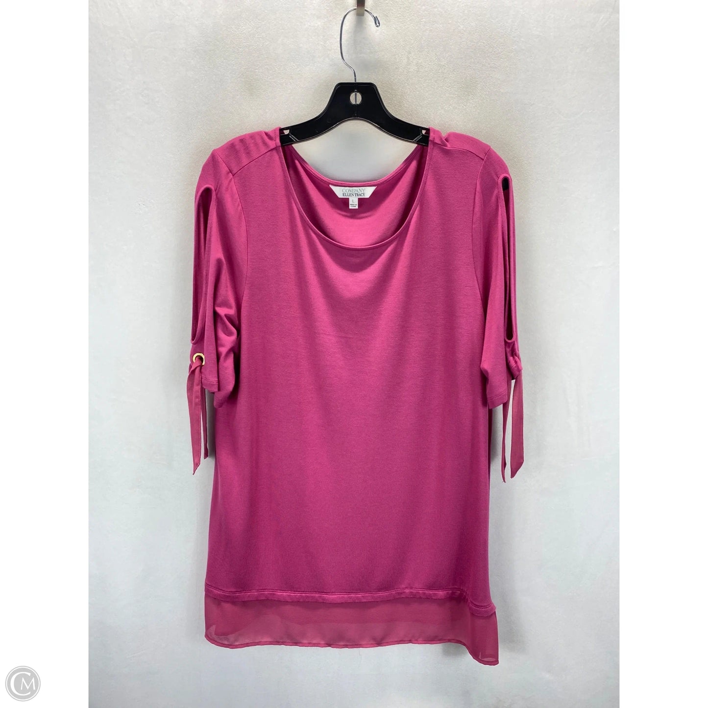 Top Short Sleeve By Ellen Tracy In Pink, Size: L