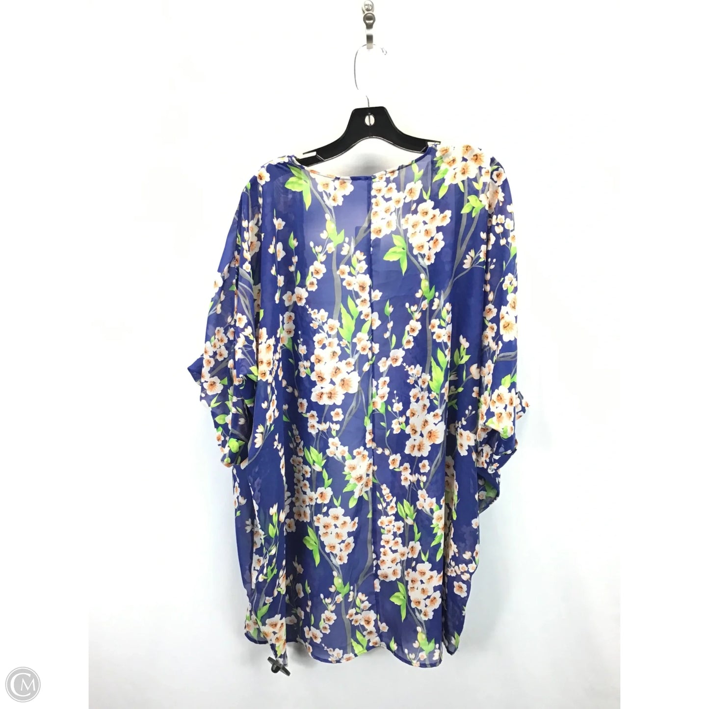 Kimono By Clothes Mentor In Blue & White, Size: Xl