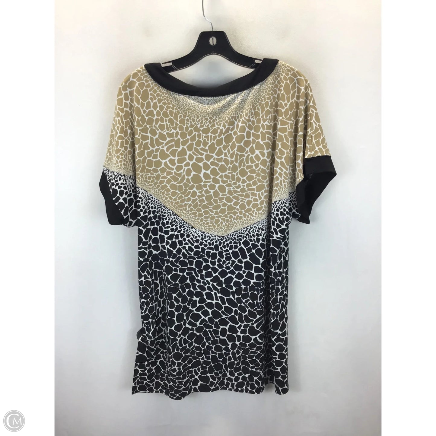 Top Short Sleeve By Dana Buchman In Black & Tan, Size: M