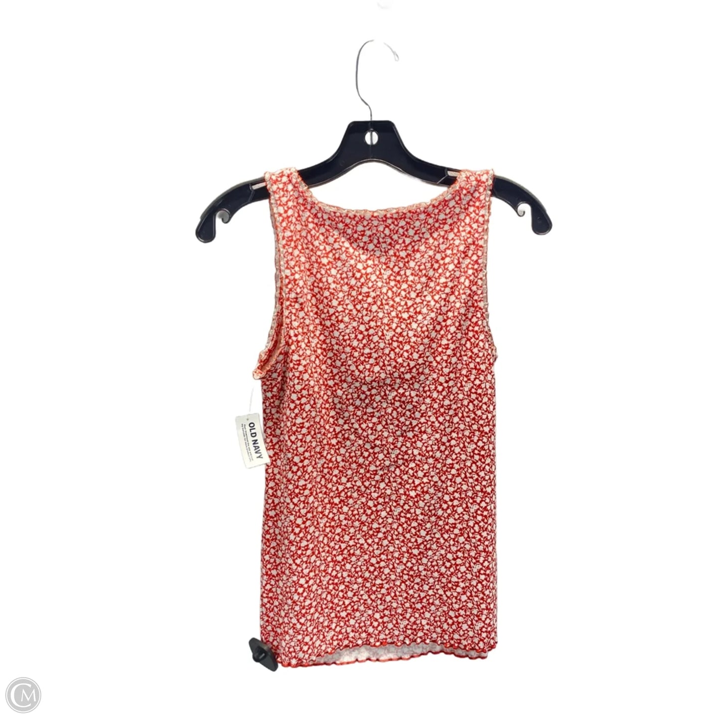 Top Sleeveless By Old Navy In Orange & White, Size: M