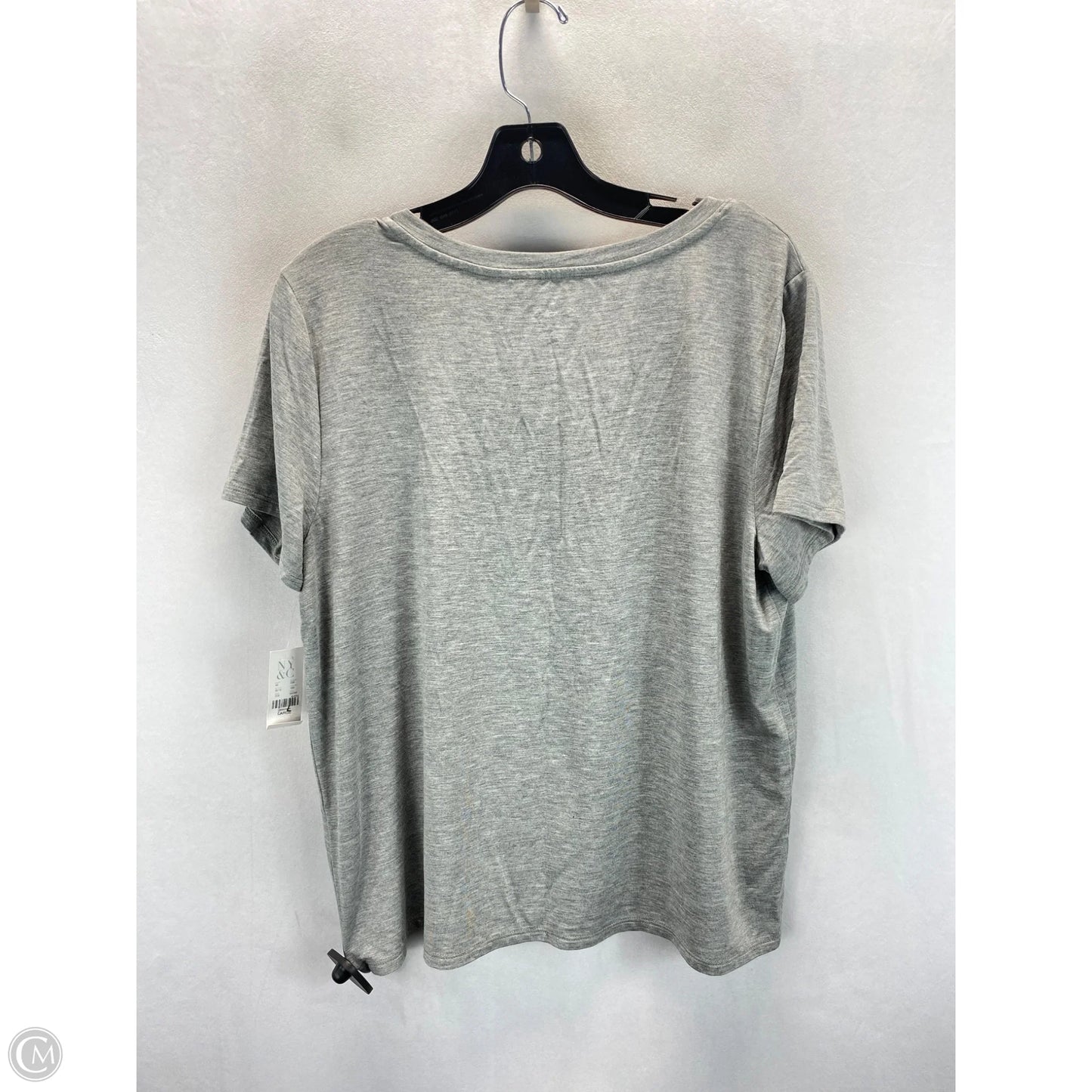 Top Short Sleeve By New York And Co In Grey, Size: L