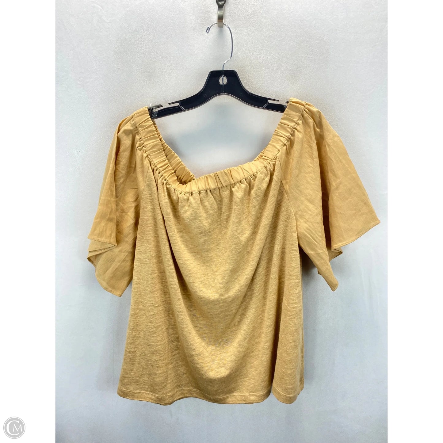 Top Short Sleeve By Chicos In Tan, Size: L