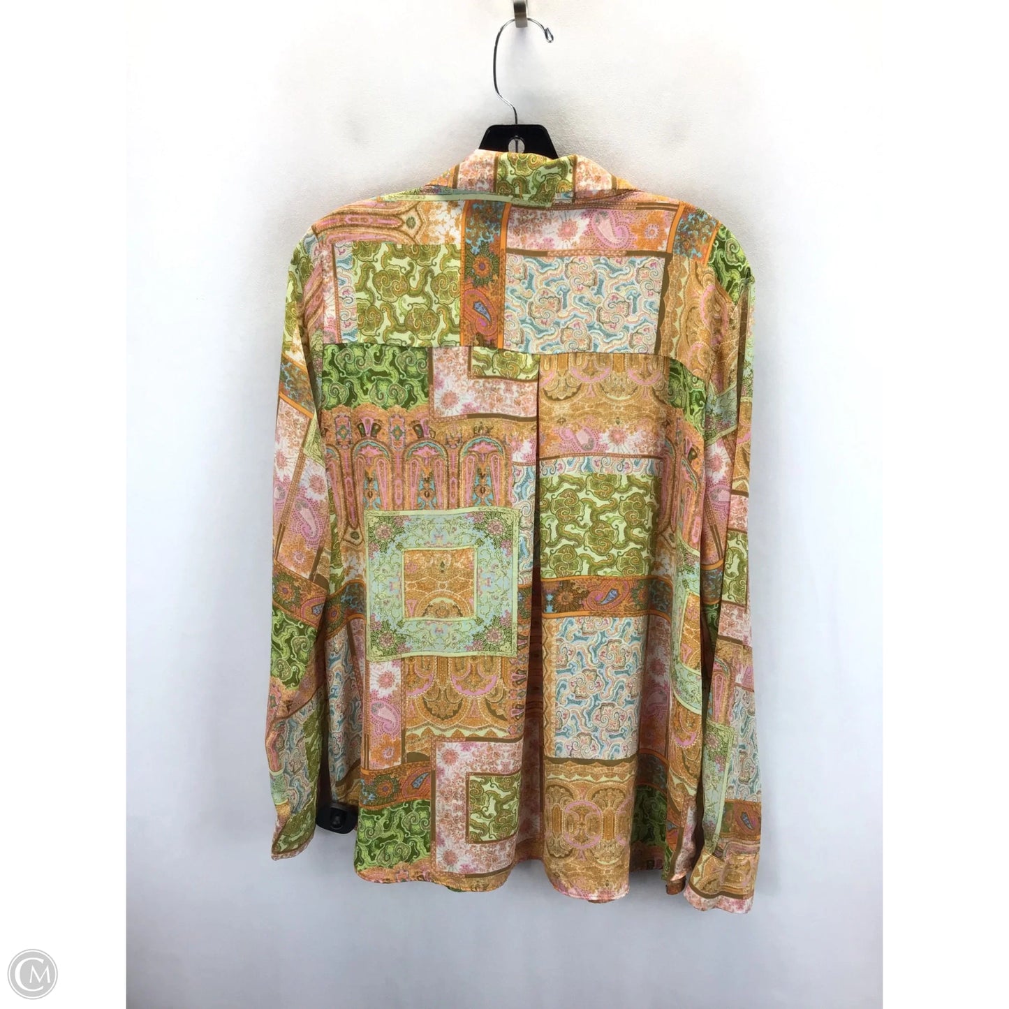 Blouse Long Sleeve By Rose And Olive In Paisley Print, Size: Xl