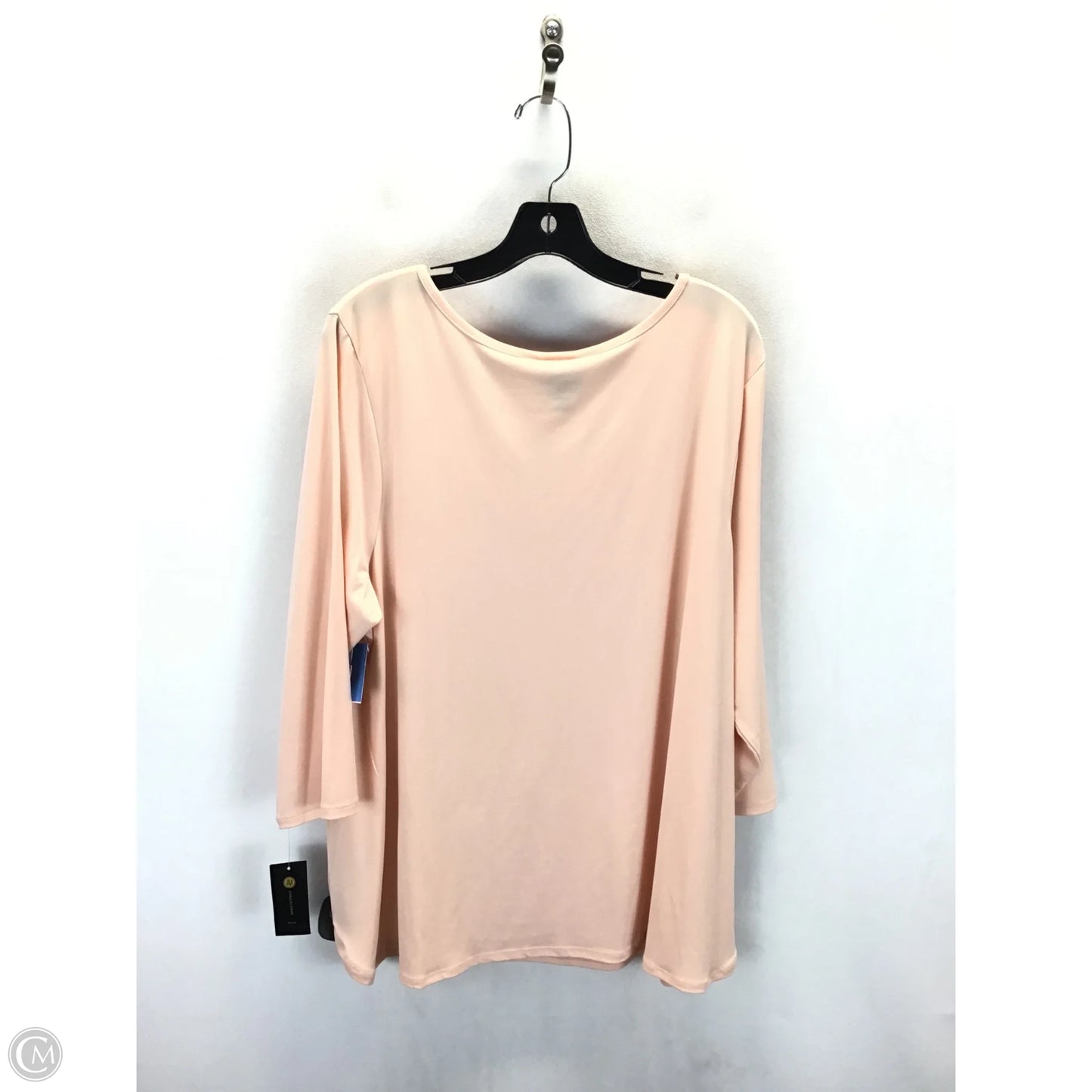 Top 3/4 Sleeve By Jm Collections In Peach, Size: 3x