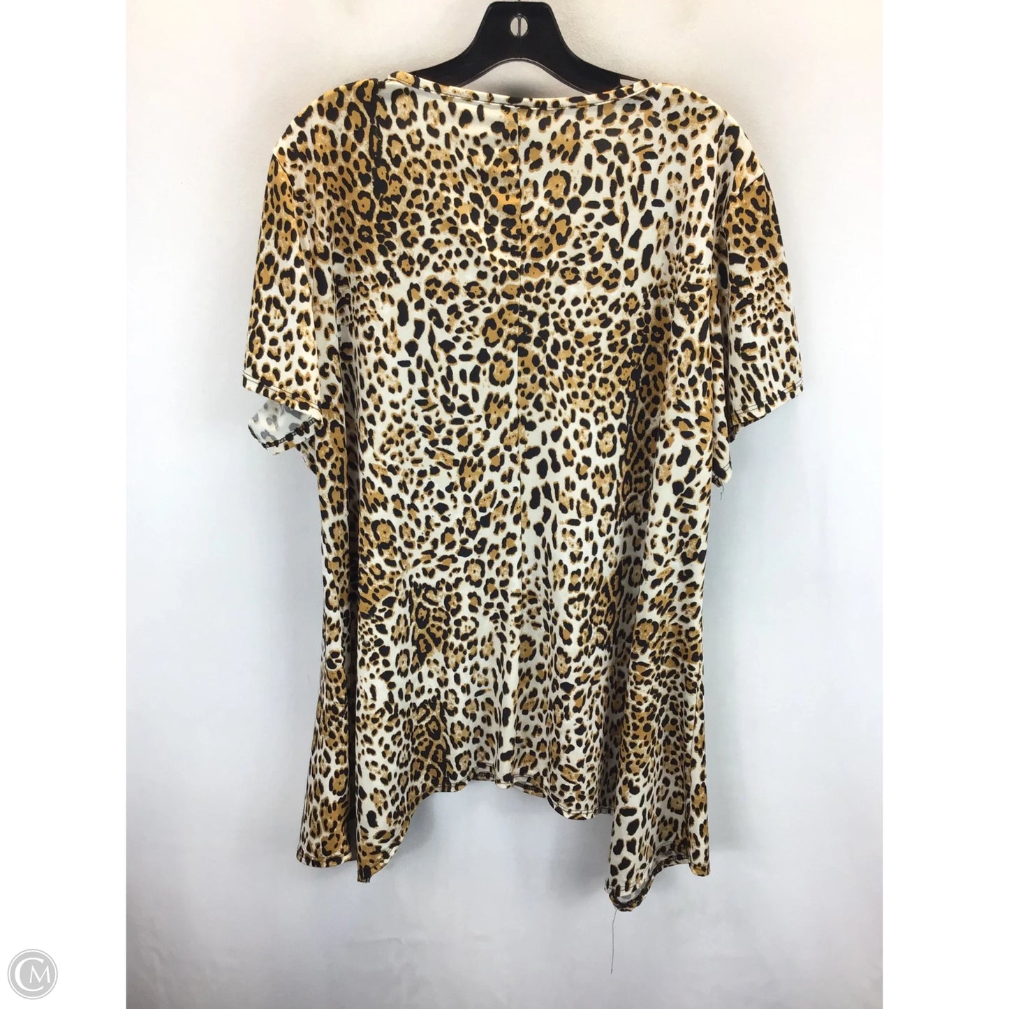 Top Short Sleeve By Clothes Mentor In Leopard Print, Size: 2x