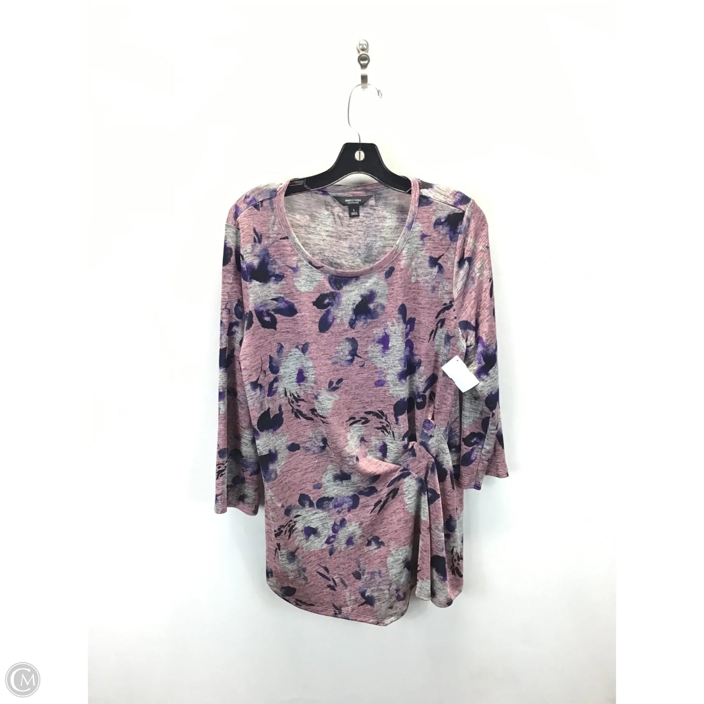 Top Long Sleeve By Simply Vera In Pink & Purple, Size: L