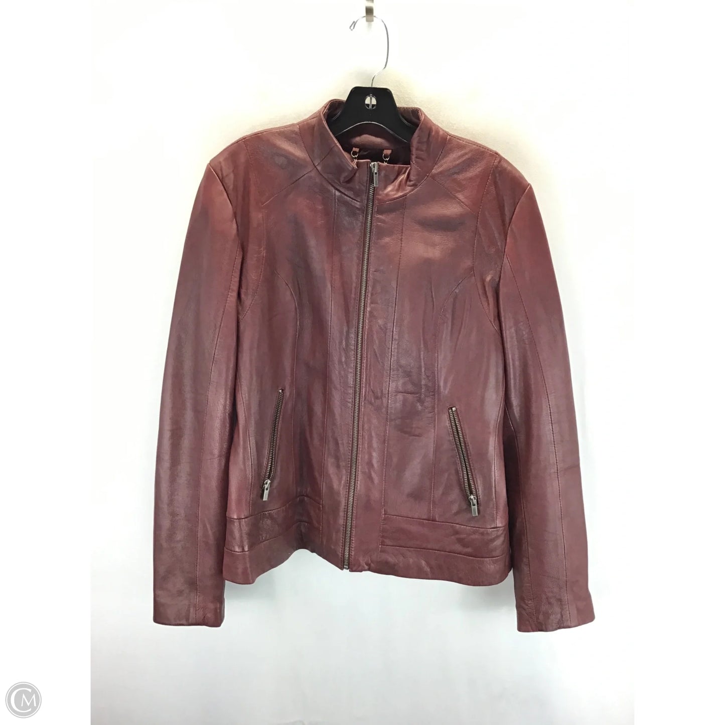 Jacket Leather By Wilsons Leather In Maroon, Size: Xl