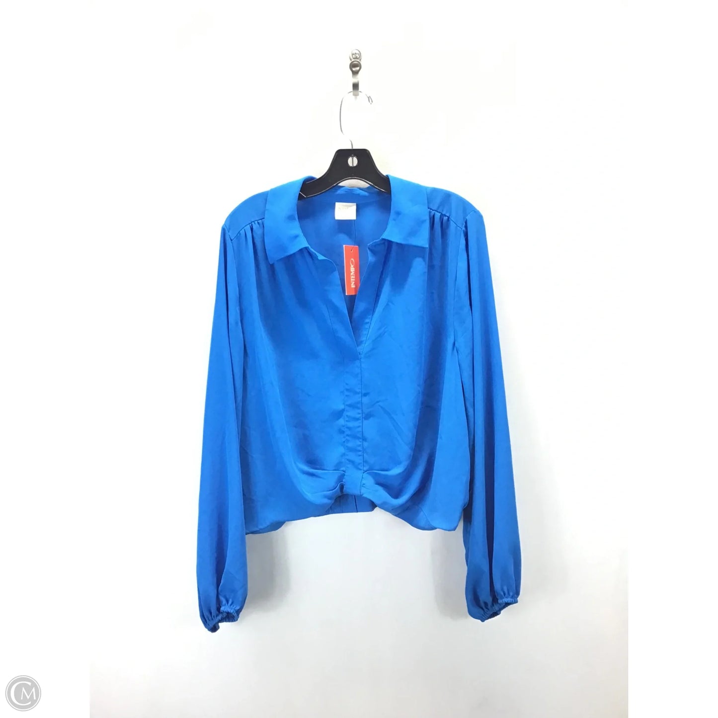 Blouse Long Sleeve By Clothes Mentor In Blue, Size: Xl