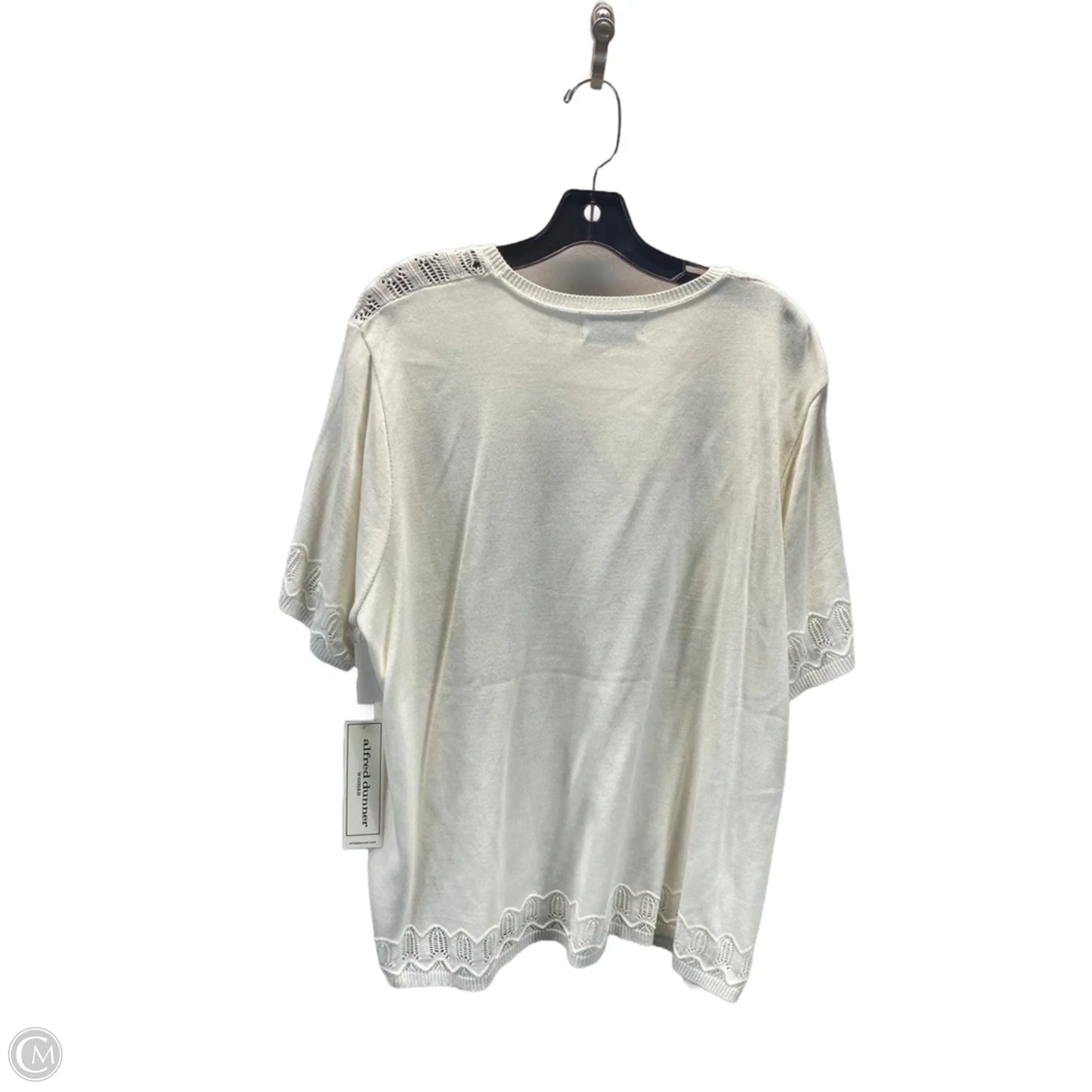 Top Short Sleeve By Alfred Dunner In Cream, Size: 2x