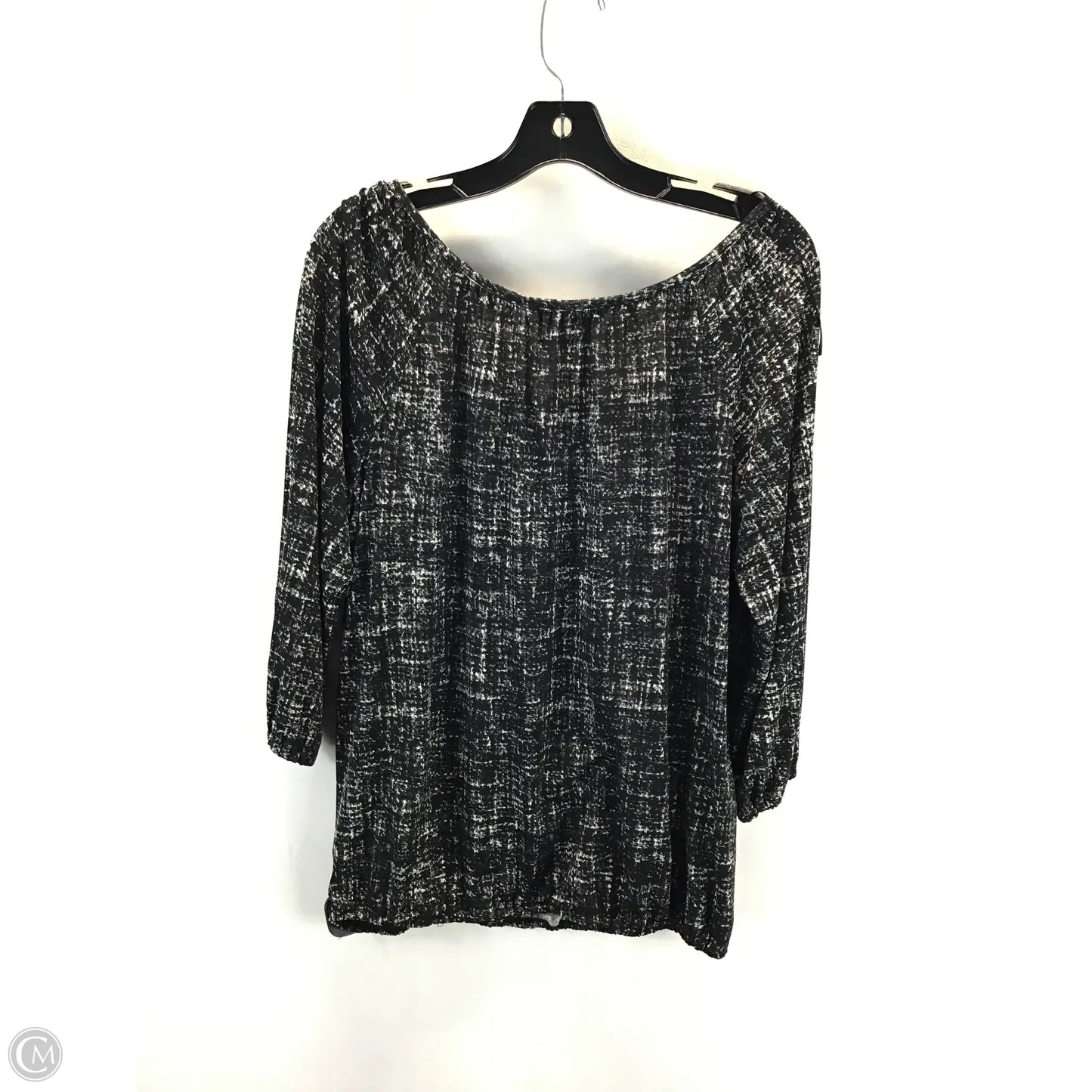 Top Long Sleeve By Michael By Michael Kors In Black & White, Size: M