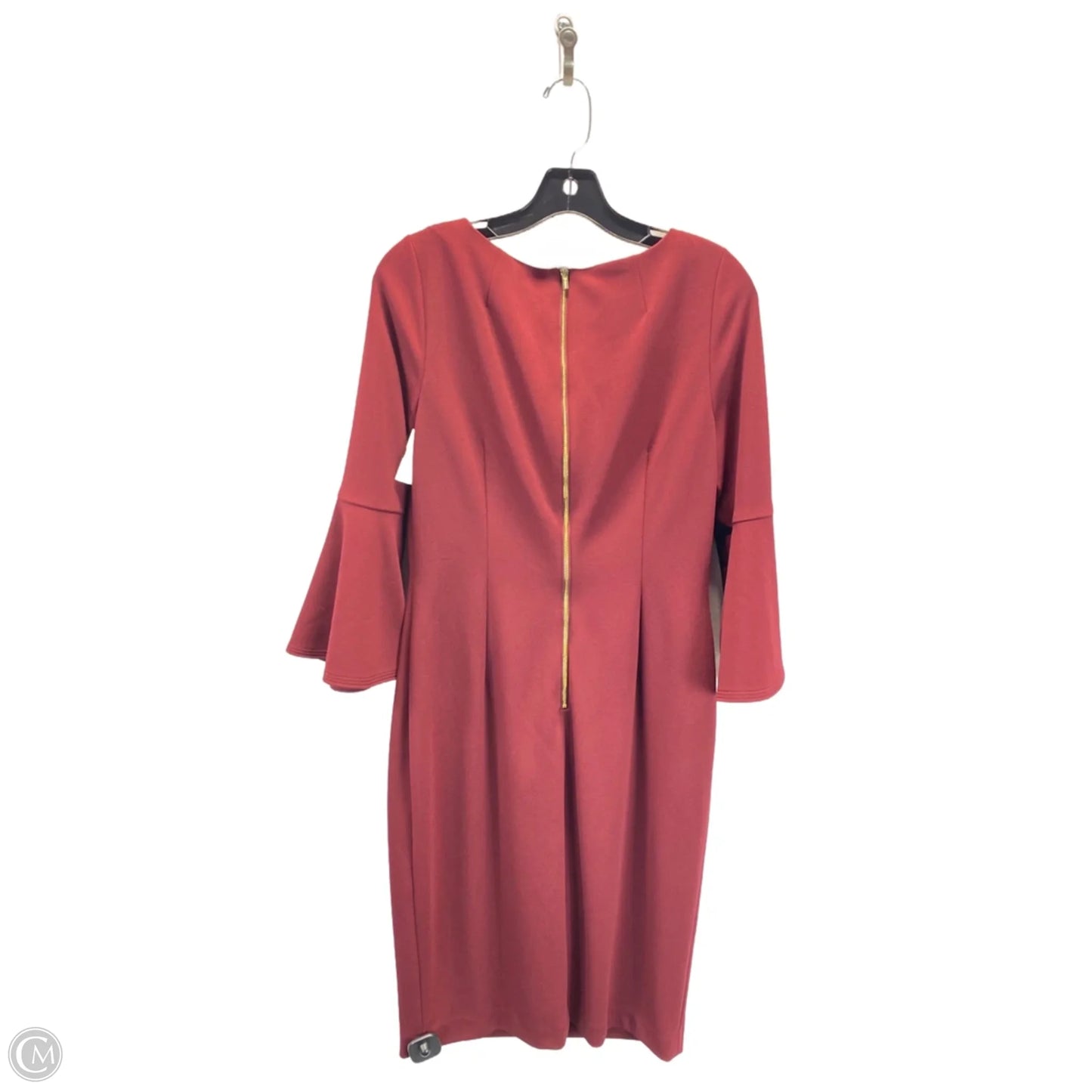 Dress Casual Midi By Calvin Klein In Red, Size: 10