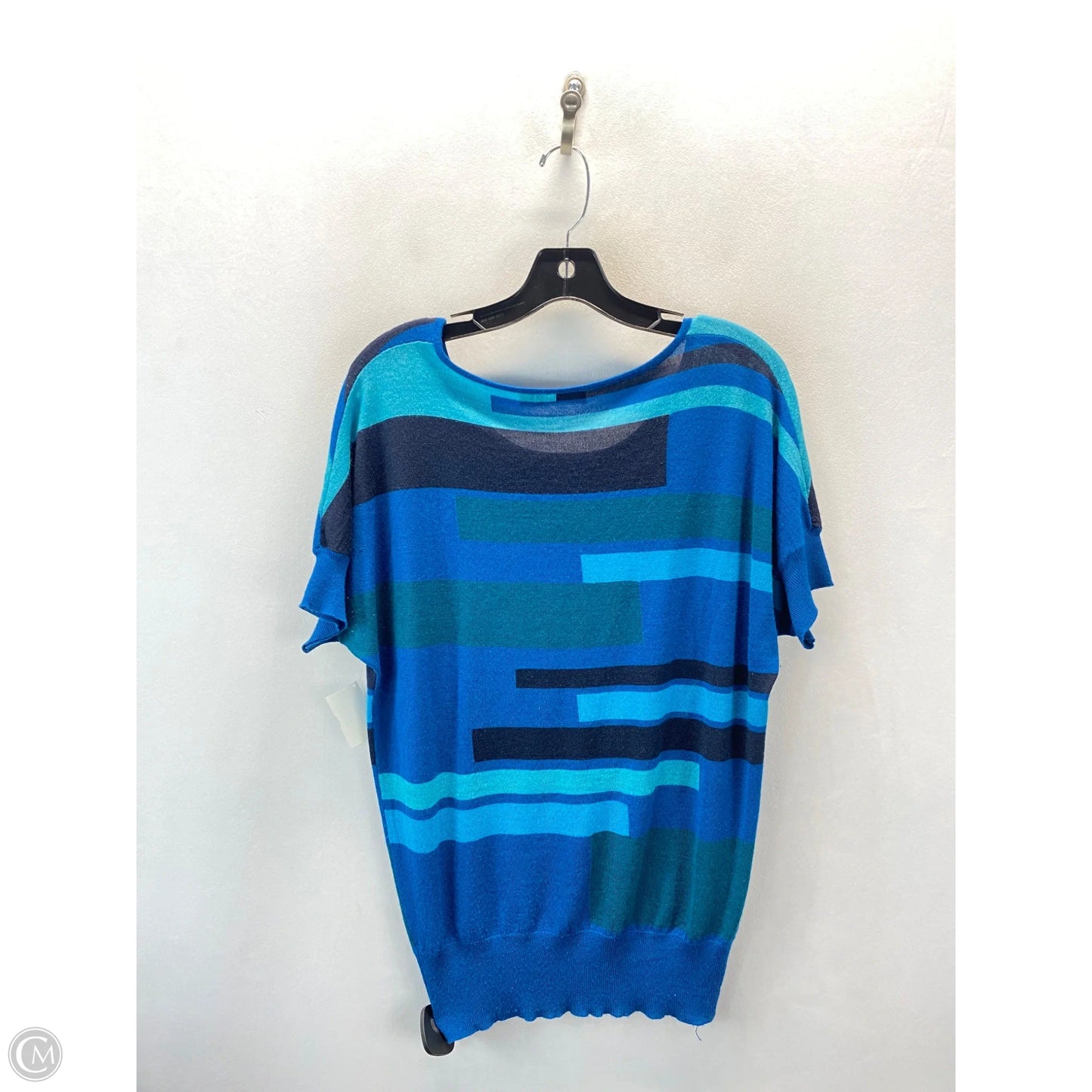 Top Short Sleeve By Limited In Black & Blue, Size: L