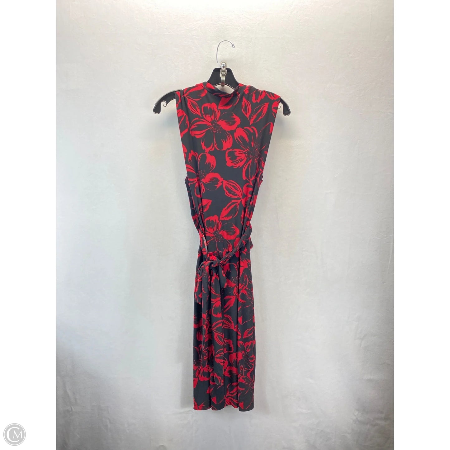 Dress Casual Midi By Norma Kamali In Black & Red, Size: L