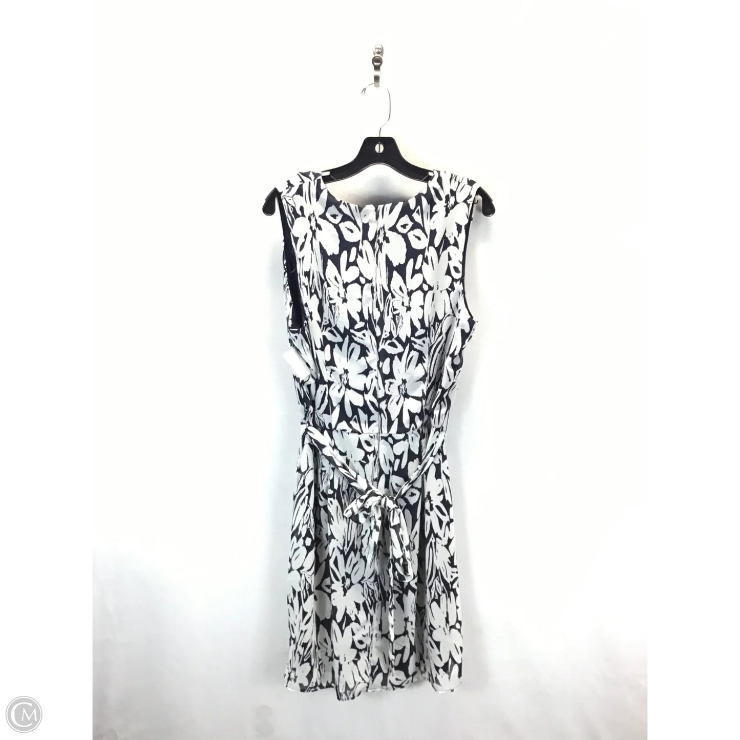 Dress Casual Midi By Karin Stevens In Blue & White, Size: 16