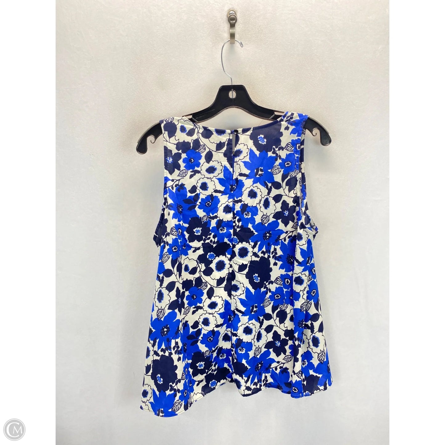 Top Sleeveless By Bobeau In Blue & White, Size: L