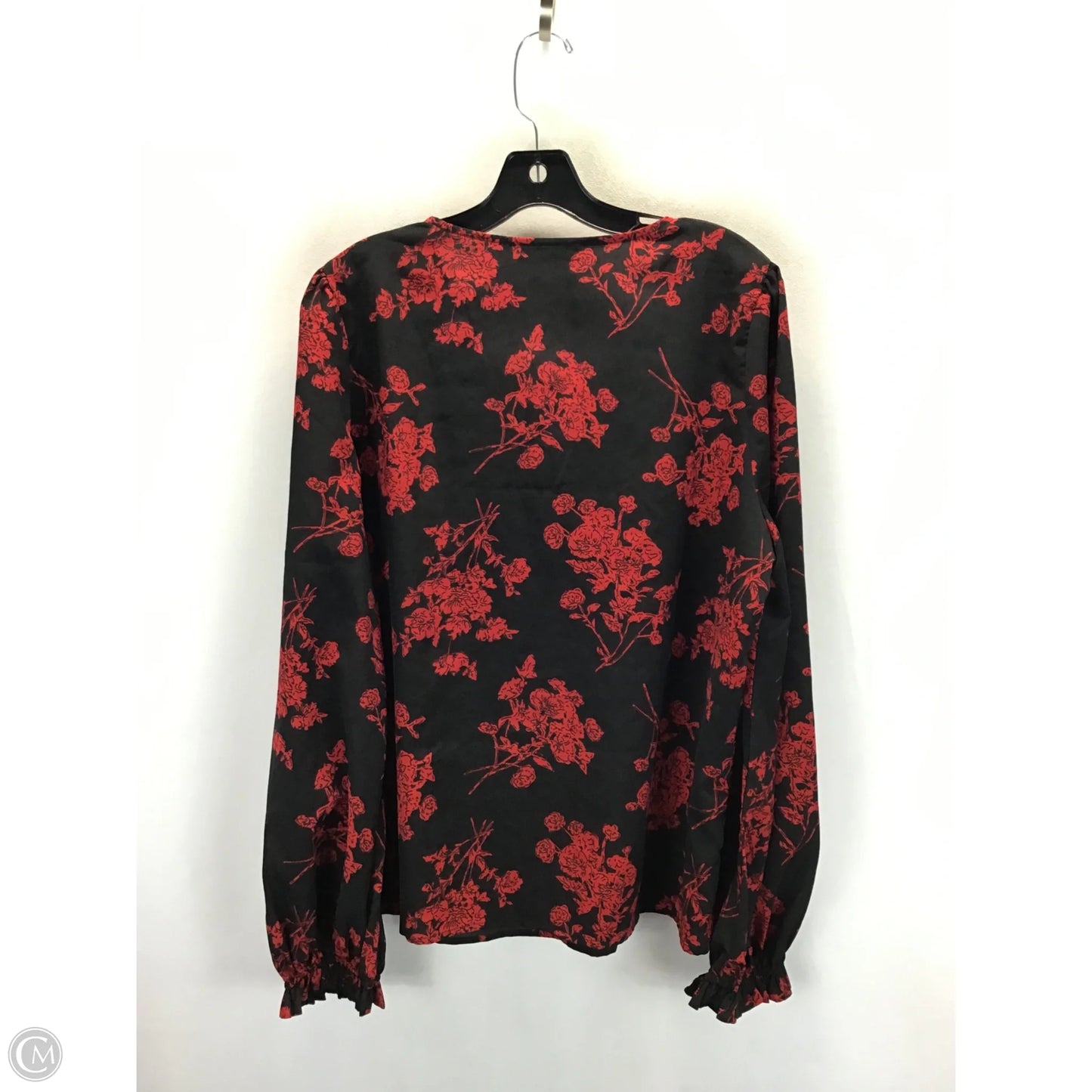 Top Long Sleeve By Shein In Black & Red, Size: 1x