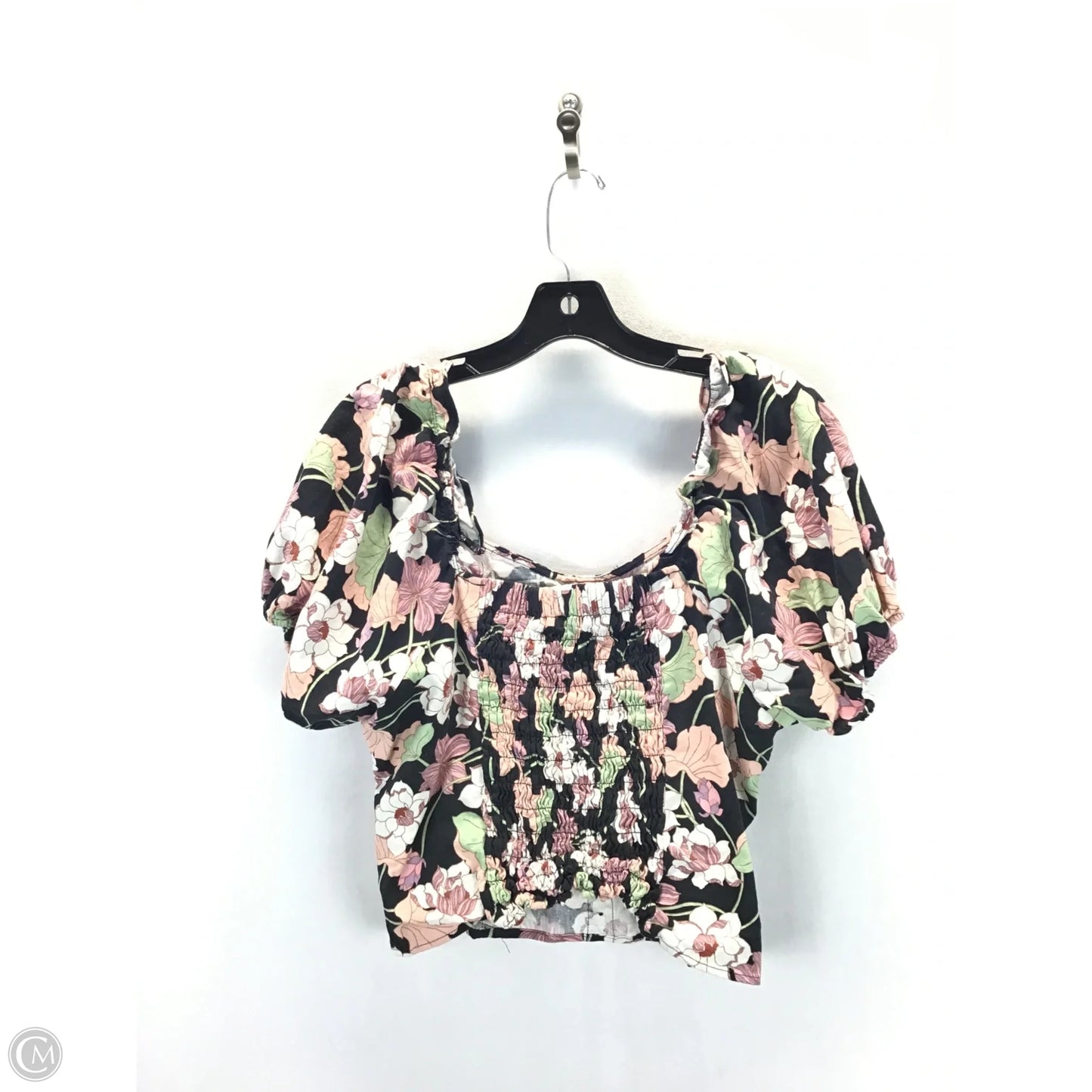 Top Short Sleeve By Who What Wear In Floral Print, Size: Xl