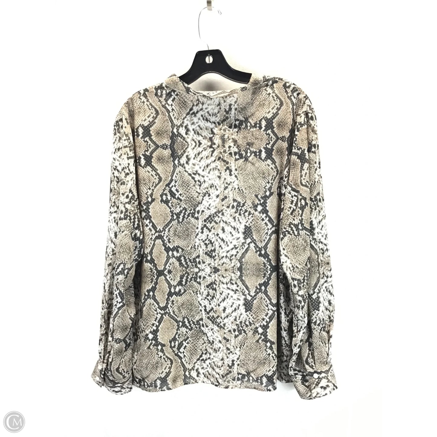 Top Long Sleeve By Shein In Snakeskin Print, Size: 1x