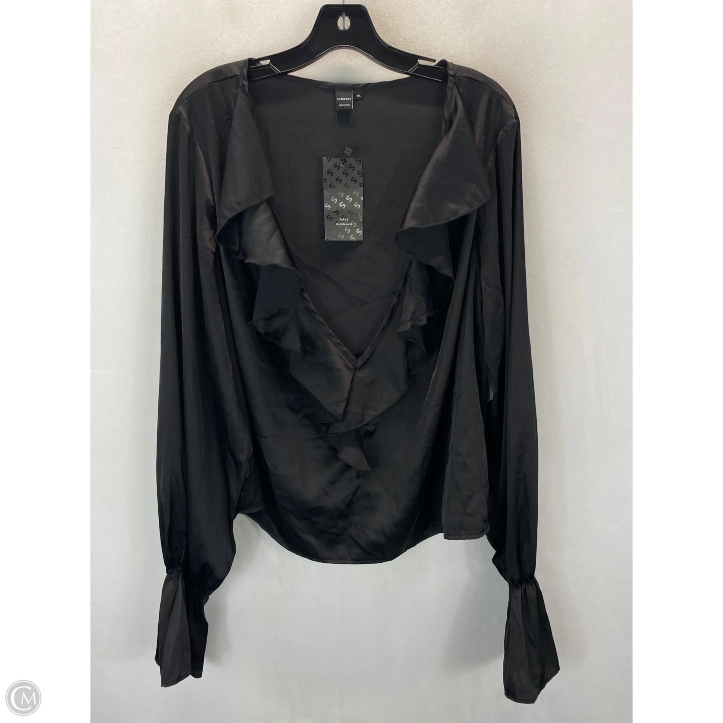 Top Long Sleeve By Shein In Black, Size: 3x