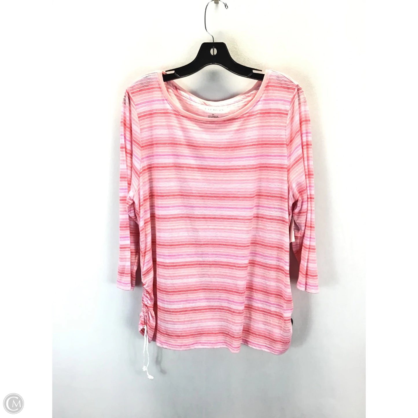 Top Long Sleeve By Talbots In Striped Pattern, Size: 2x