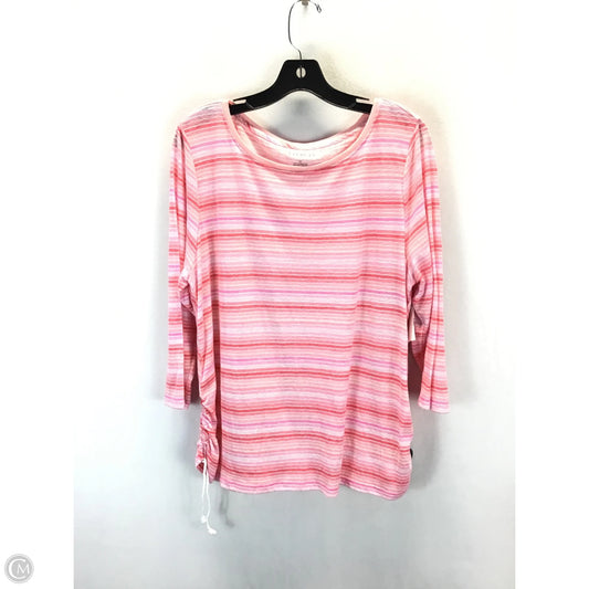 Top Long Sleeve By Talbots In Striped Pattern, Size: 2x