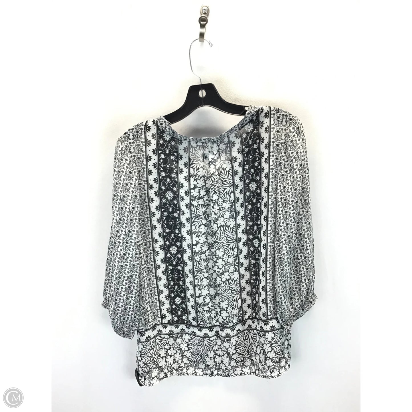 Top 2pc 3/4 Sleeve By Old Navy In Black & White, Size: M