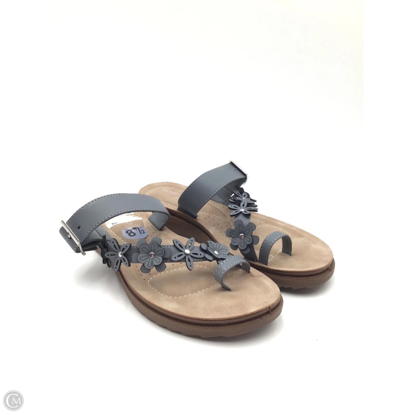 Sandals Flats By Clothes Mentor In Grey, Size: 8.5
