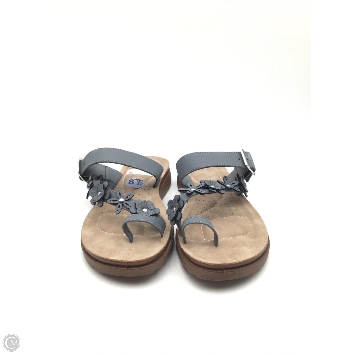 Sandals Flats By Clothes Mentor In Grey, Size: 8.5