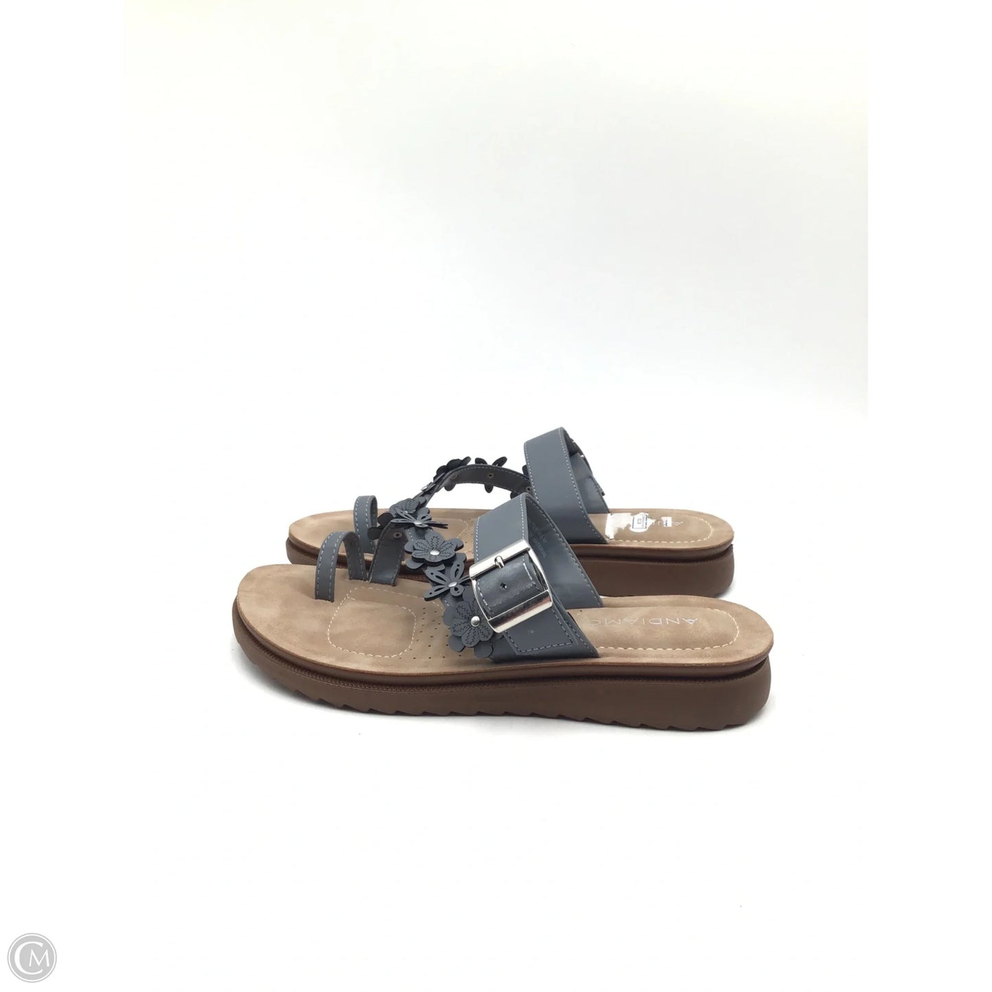 Sandals Flats By Clothes Mentor In Grey, Size: 8.5