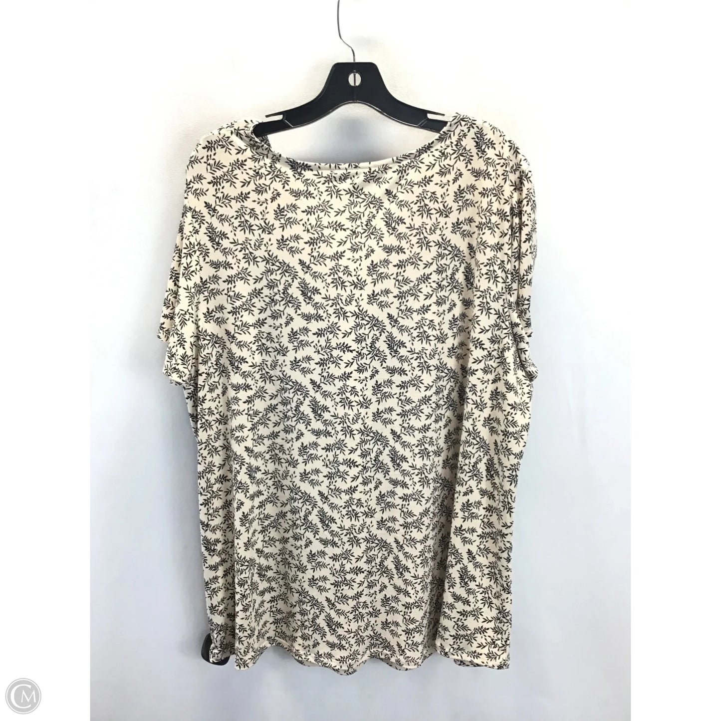 Top Short Sleeve By Adrianna Papell In Black & Cream, Size: 2x