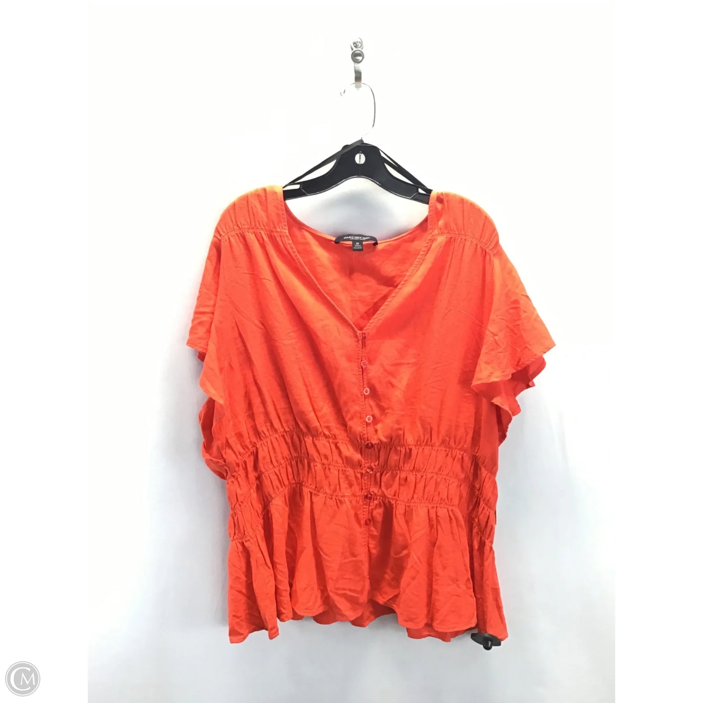 Top Short Sleeve By Marc New York In Orange, Size: 2x