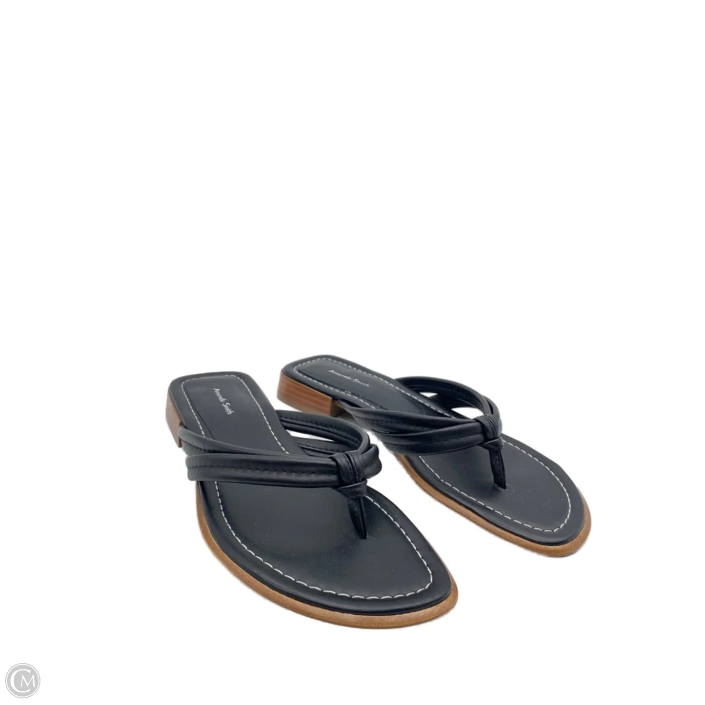 Sandals Flip Flops By Amanda Smith In Black, Size: 7.5