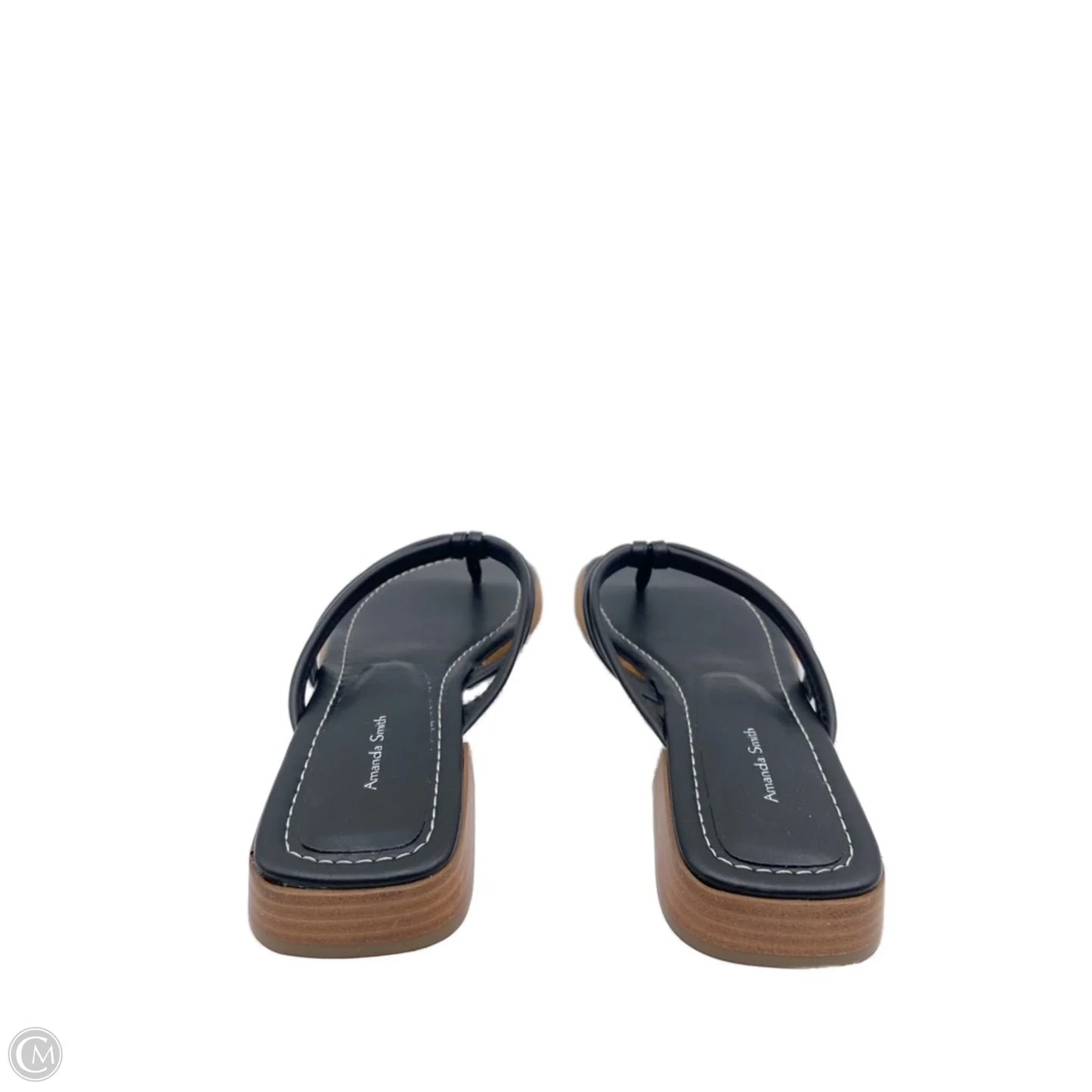 Sandals Flip Flops By Amanda Smith In Black, Size: 7.5