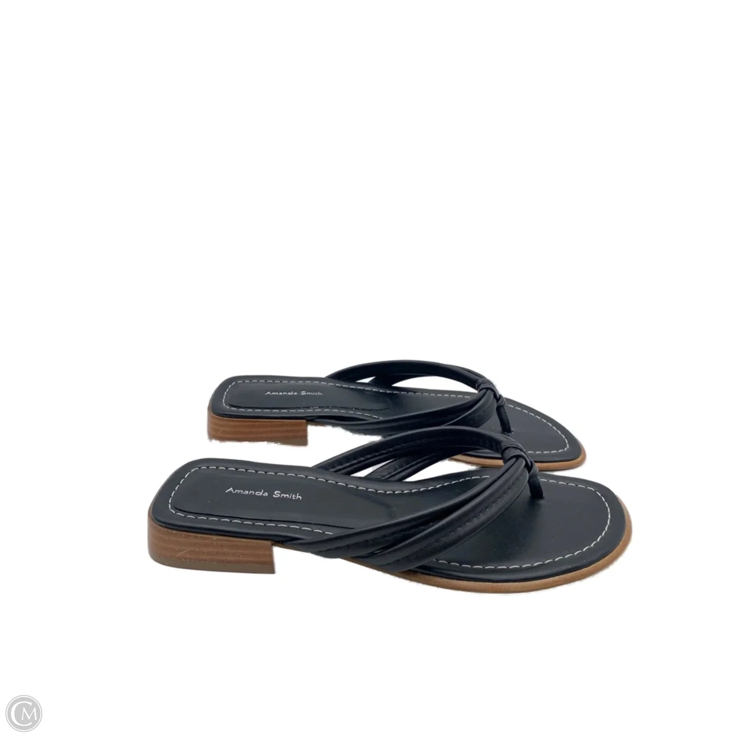 Sandals Flip Flops By Amanda Smith In Black, Size: 7.5