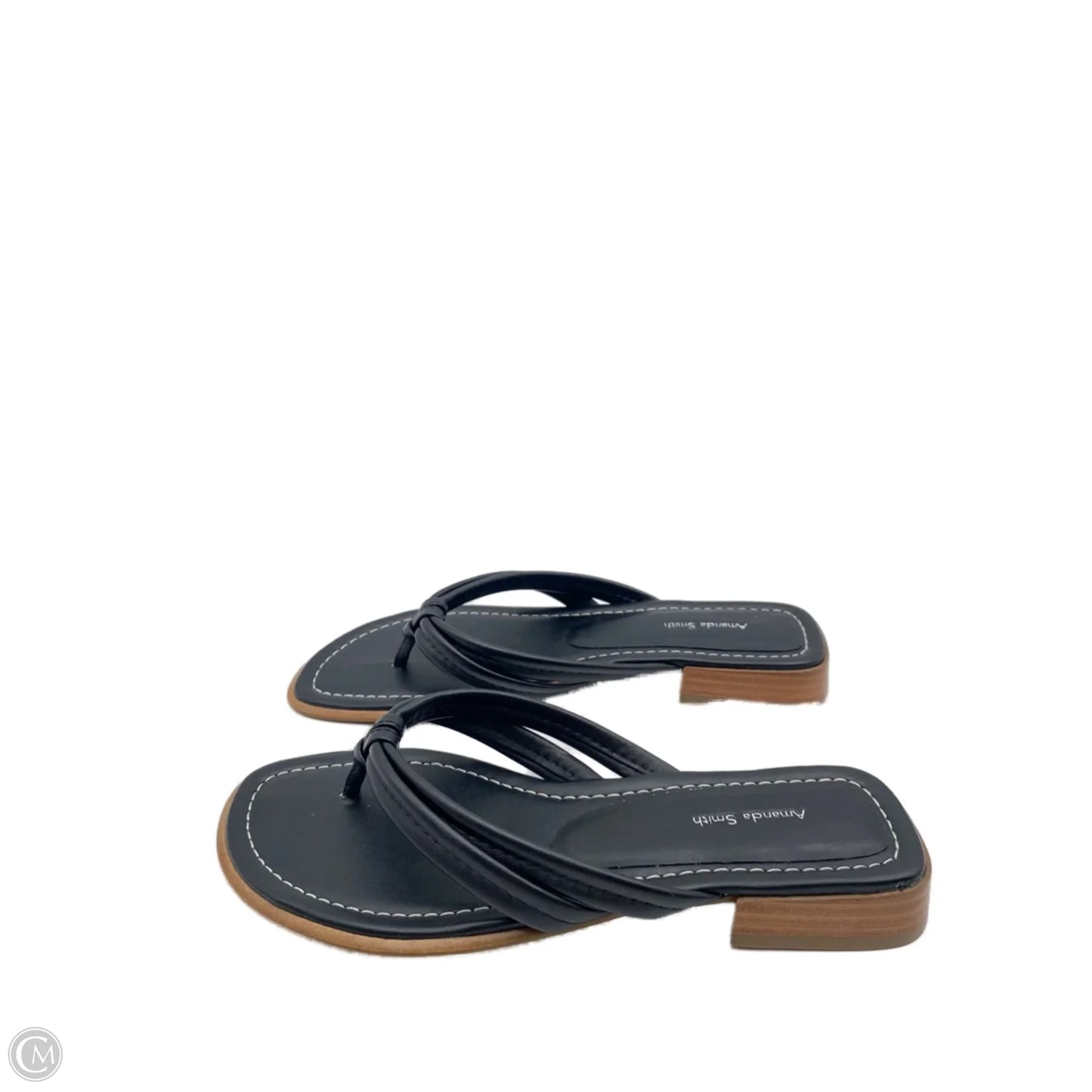 Sandals Flip Flops By Amanda Smith In Black, Size: 7.5