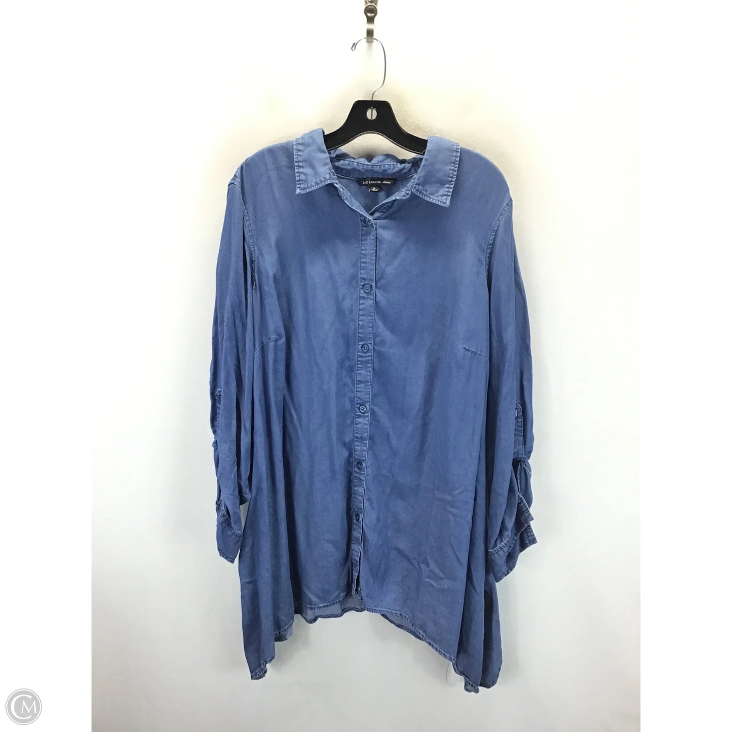 Top Long Sleeve By Zac And Rachel In Blue, Size: 1x