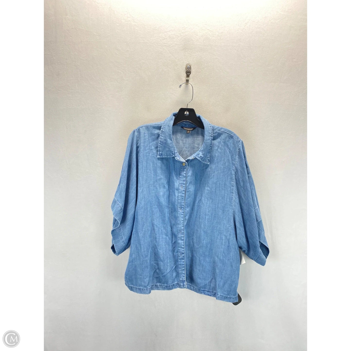 Top Short Sleeve By Banana Republic In Blue, Size: Xl
