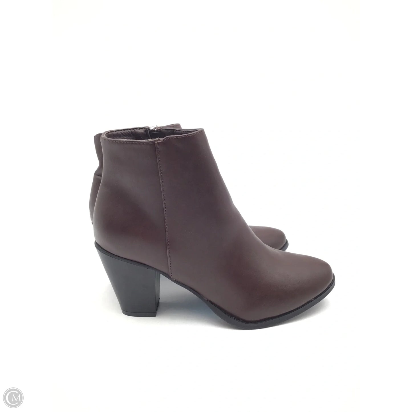 Boots Ankle Heels By Clothes Mentor In Brown, Size: 10