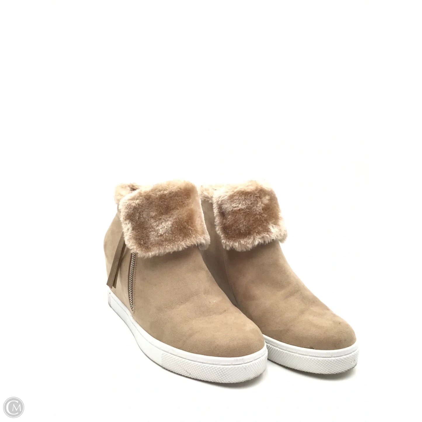 Boots Ankle Flats By Clothes Mentor In Tan, Size: 12