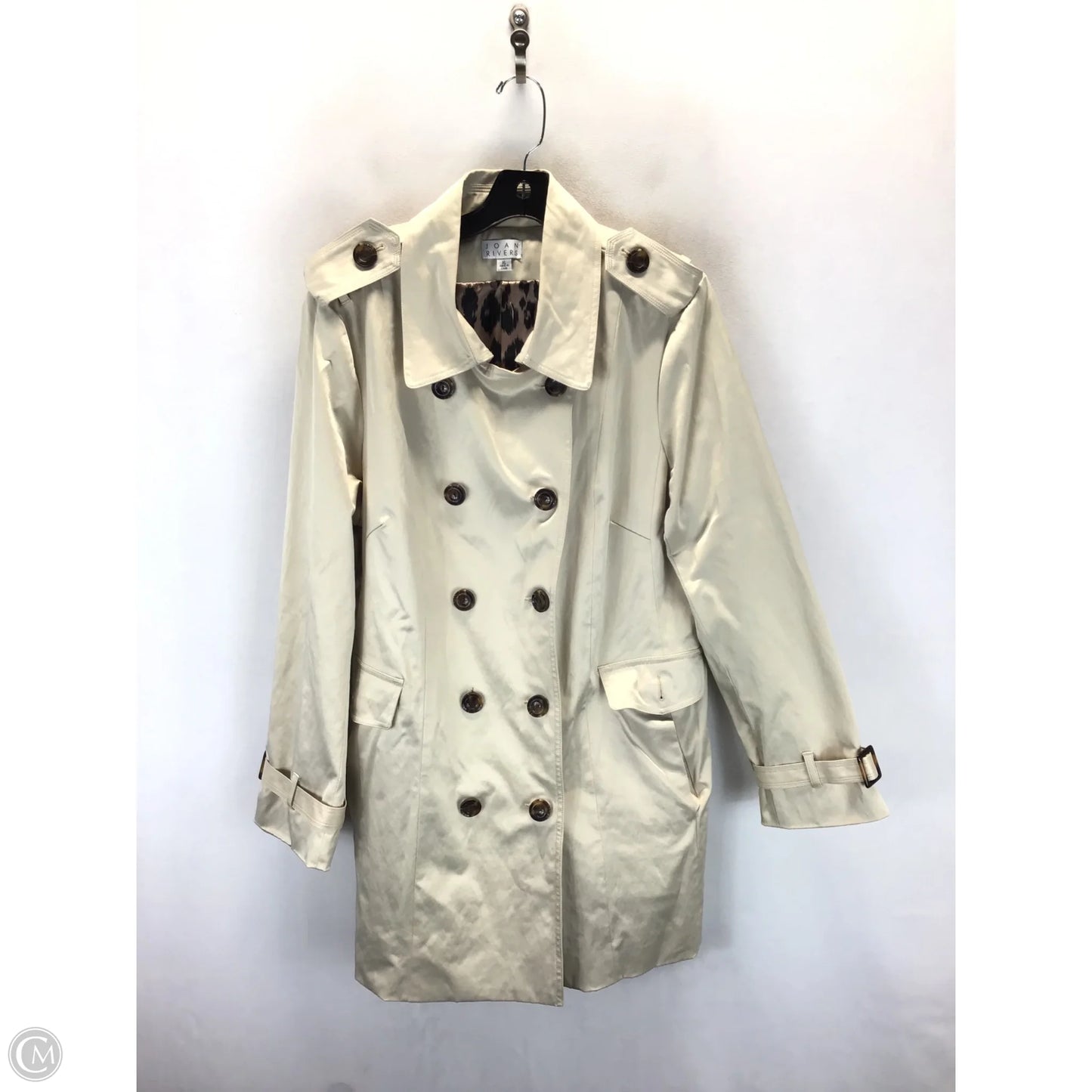 Coat Trench Coat By Joan Rivers In Tan, Size: Xl