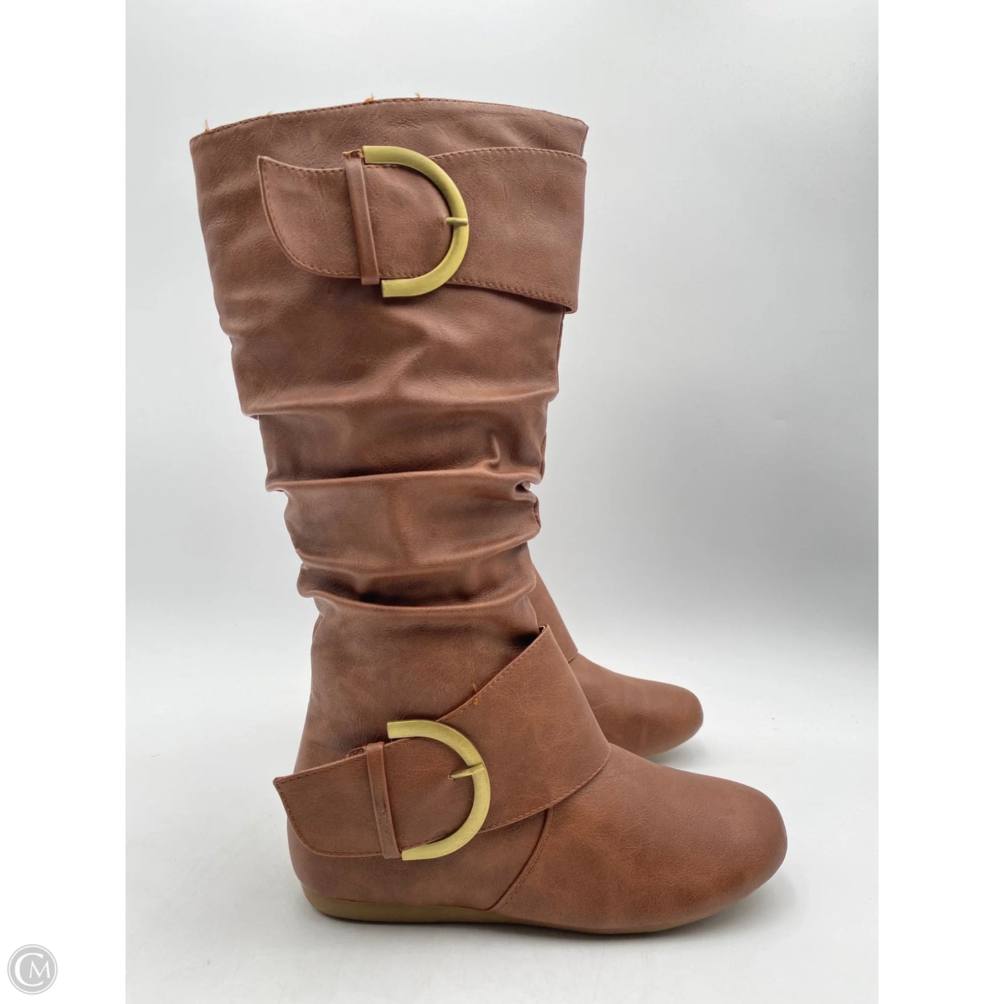 Boots Knee Flats By Clothes Mentor In Brown, Size: 8